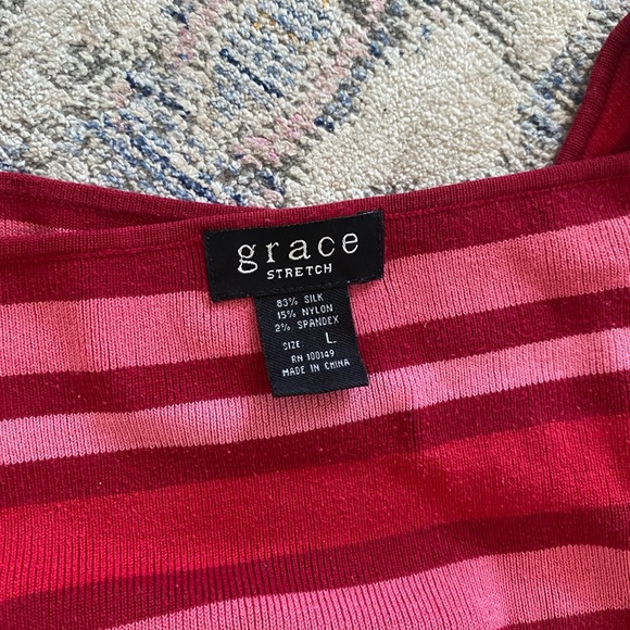 Silk blend Striped sweater blouse - Picture 4 of 4